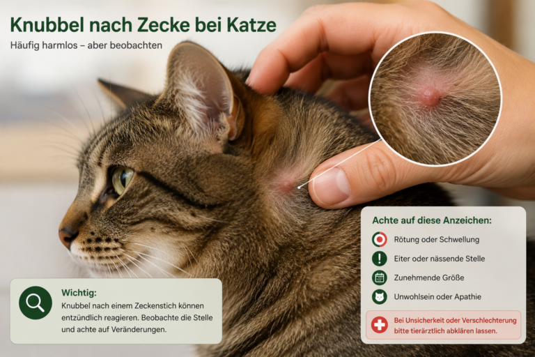 Knubbel nach Zecke bei Katze