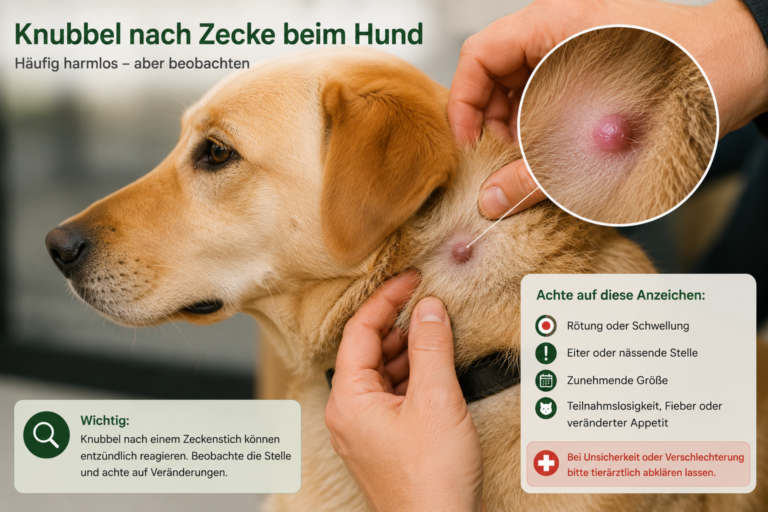 Knubbel nach Zecke beim Hund