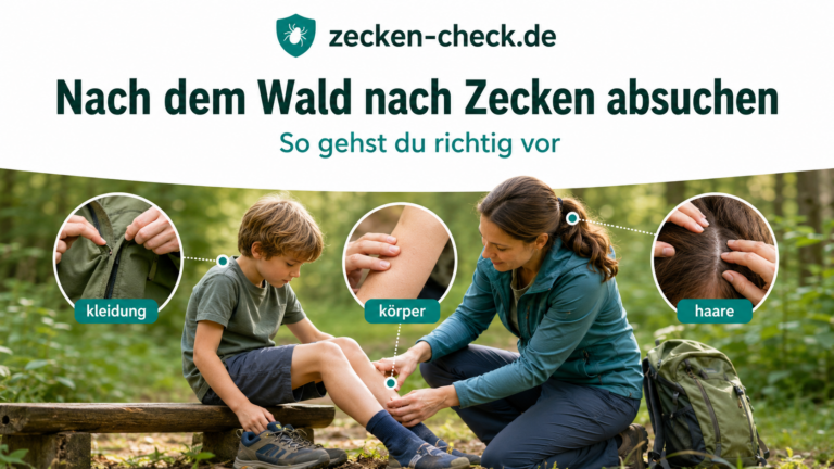 nach dem Wald nach Zecken absuchen
