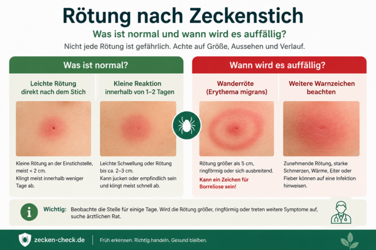 Rötung nach Zeckenstich