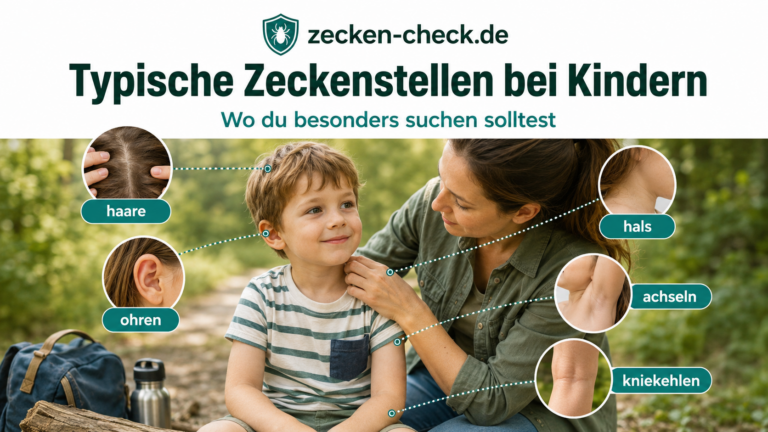 typische Zeckenstellen bei Kindern