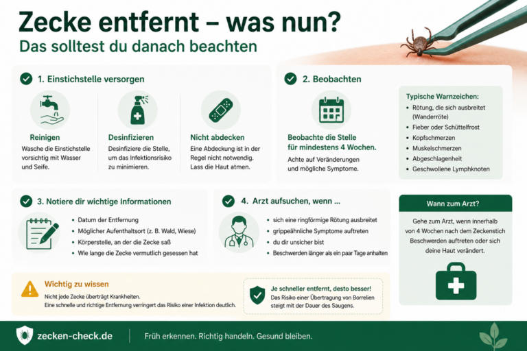 Zecke entfernt was nun